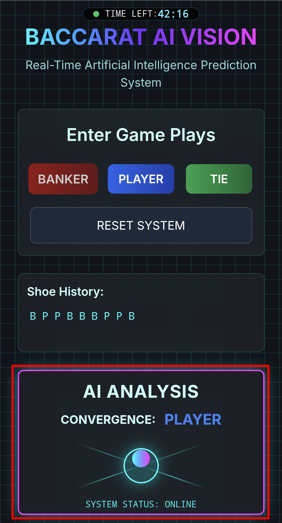 Baccarat AI Vision 모바일